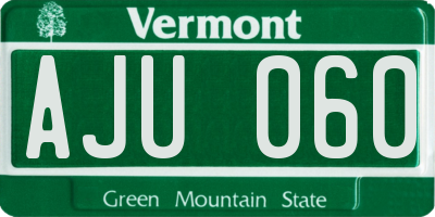 VT license plate AJU060