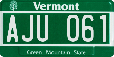 VT license plate AJU061
