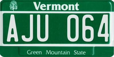 VT license plate AJU064