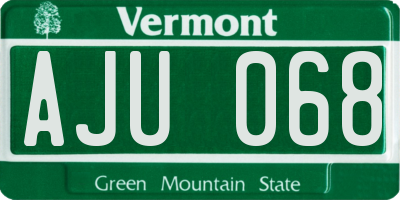 VT license plate AJU068