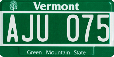 VT license plate AJU075