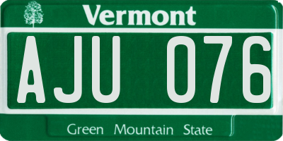 VT license plate AJU076