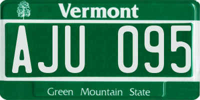 VT license plate AJU095