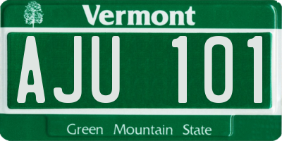 VT license plate AJU101