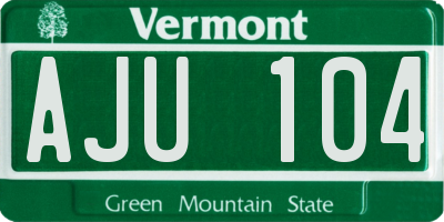 VT license plate AJU104