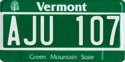 VT license plate AJU107
