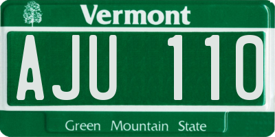 VT license plate AJU110