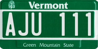 VT license plate AJU111