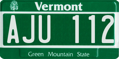 VT license plate AJU112