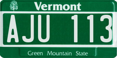 VT license plate AJU113