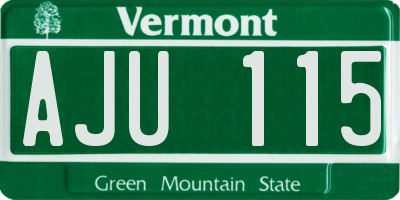VT license plate AJU115