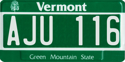 VT license plate AJU116