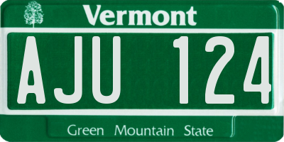 VT license plate AJU124