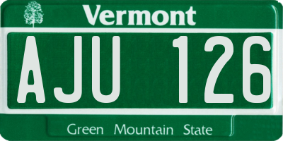 VT license plate AJU126