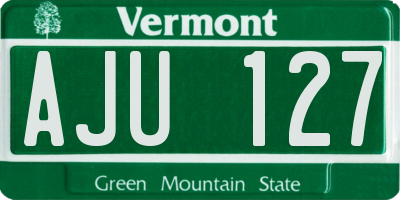 VT license plate AJU127