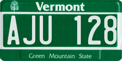 VT license plate AJU128