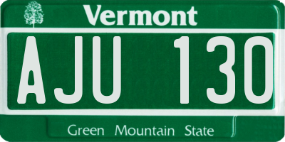 VT license plate AJU130