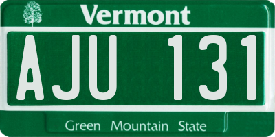 VT license plate AJU131