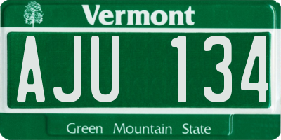 VT license plate AJU134