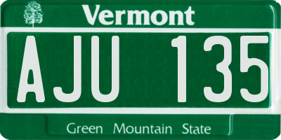 VT license plate AJU135