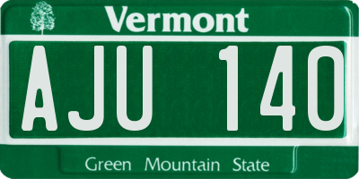 VT license plate AJU140