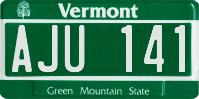 VT license plate AJU141