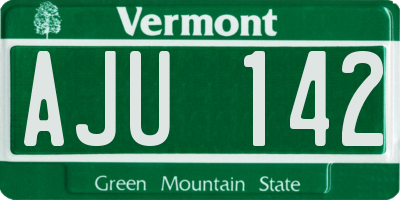 VT license plate AJU142