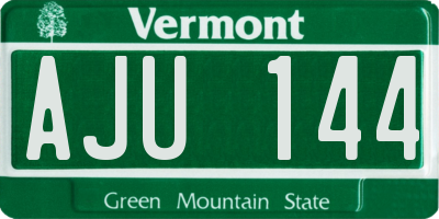 VT license plate AJU144