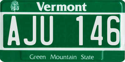 VT license plate AJU146