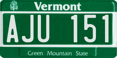 VT license plate AJU151