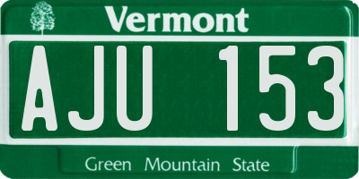 VT license plate AJU153