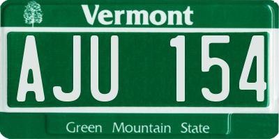 VT license plate AJU154