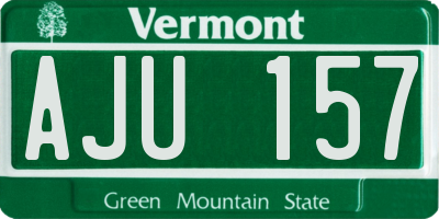 VT license plate AJU157