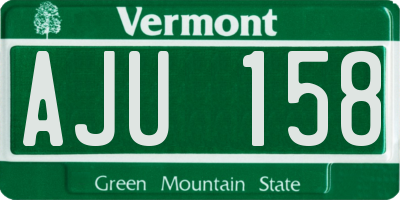 VT license plate AJU158
