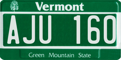 VT license plate AJU160