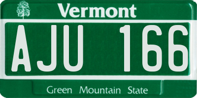 VT license plate AJU166