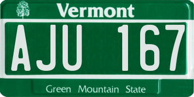 VT license plate AJU167