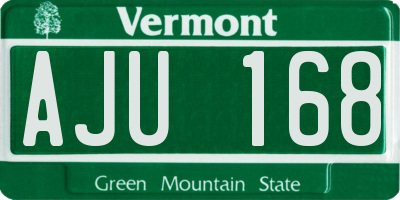 VT license plate AJU168