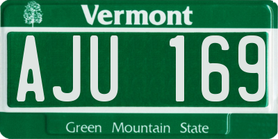 VT license plate AJU169