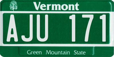 VT license plate AJU171