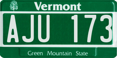 VT license plate AJU173
