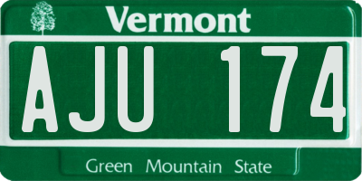 VT license plate AJU174