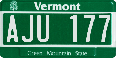 VT license plate AJU177