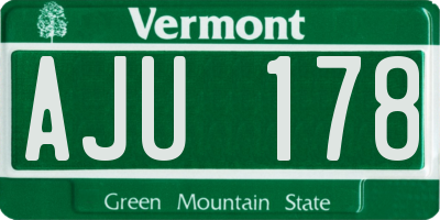 VT license plate AJU178