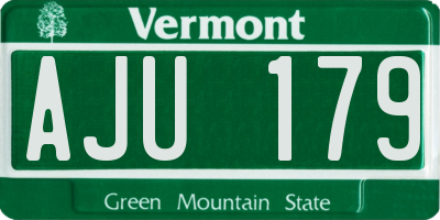 VT license plate AJU179