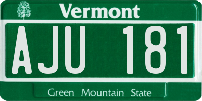VT license plate AJU181