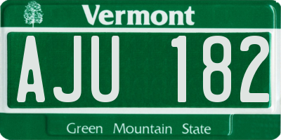 VT license plate AJU182