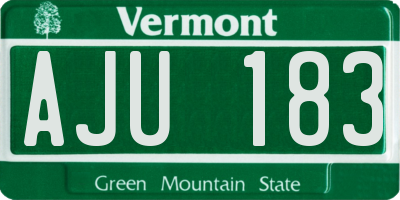 VT license plate AJU183