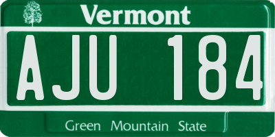 VT license plate AJU184