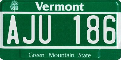 VT license plate AJU186